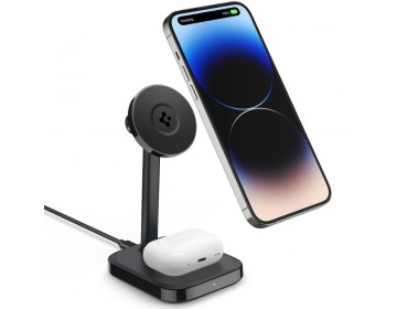 Spigen PF2100 ARCFIELD MAGNETIC MAGSAFE DUAL WIRELESS CHARGER czarny