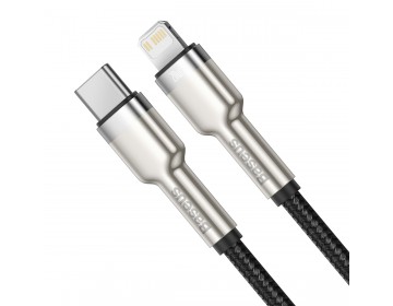 Baseus kabel Cafule Metal USB-C Lightning 0,25 m czarny 20W