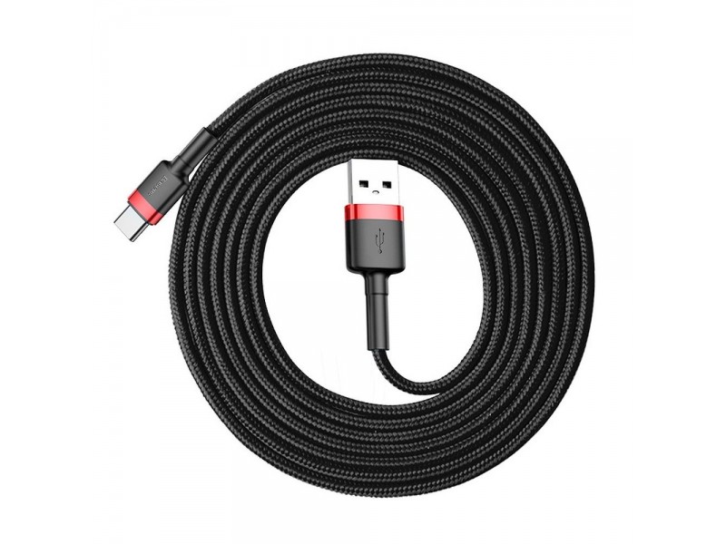 Baseus kabel USB Cafule do Typ C 2A CATKLF-U91 3 metry czerwono-czarny