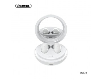 Remax słuchawki bezprzewodowe/bluetooth TWS-9 ze stacją dokującą i lusterkiem białe