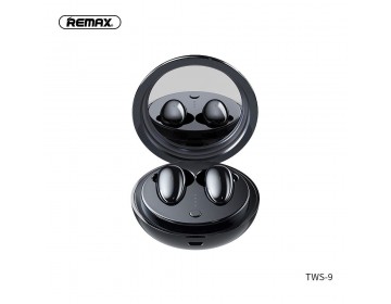 Remax słuchawki bezprzewodowe/bluetooth TWS-9 ze stacją dokującą i lusterkiem czarne