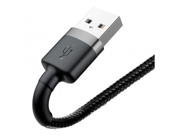 Baseus kabel USB Cafule do iPhone Lightning 8-pin 2,4A CALKLF-BG1 1 metr szaro-czarny