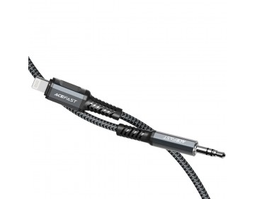 Acefast kabel audio do Lightning 8-pin Jack 3,5mm męski MFI ze stopu aluminium C1-06 1,2 m szary