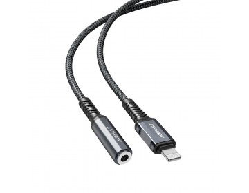 Acefast kabel audio do Lightning 8-pin Jack 3,5mm damski MFI ze stopu aluminium C1-05 18 cm szary