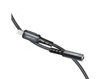 Acefast kabel audio do Lightning 8-pin Jack 3,5mm damski MFi ze stopu aluminium C1-05 18 cm szary