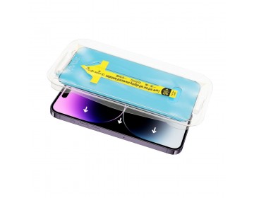 5D Full Glue szkło hartowane do iPhone 13 Pro Max/14 Plus czarny + aplikator