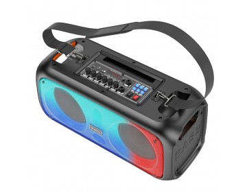 Hoco głośnik bluetooth Outdoor Party BS54 LED + 2 x bezprzewodowe mikrofony