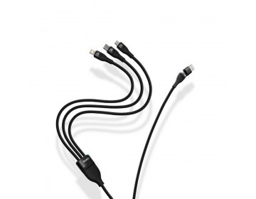 Baseus kabel USB 3w1 Flash Series II USB A do micro + Lightning 8-pin + Typ C 100W 1,2m niebieski CASS030103