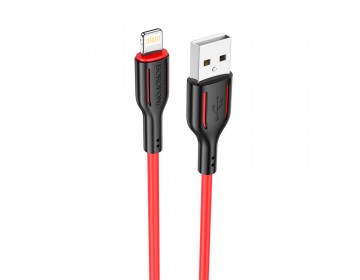 Borofone Kabel BX63 Charming USB na Lightning 2,4A 1 metr czarno-czerwony