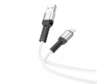Borofone Kabel BX64 Special Silicone USB na micro USB 3A 1 metr biały