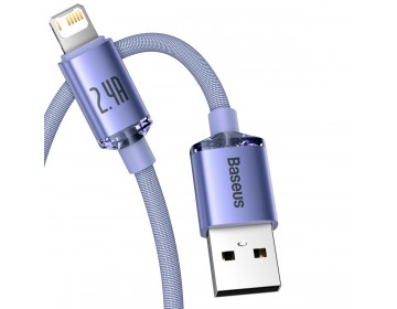 Baseus Kabel bezbarwny Shine USB na Lightning 2,4A 1,2 metra CAJY000005 fioletowy