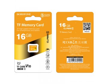 Borofone Karta pamięci MicroSD 16GB SDHC Class10 85MB/s